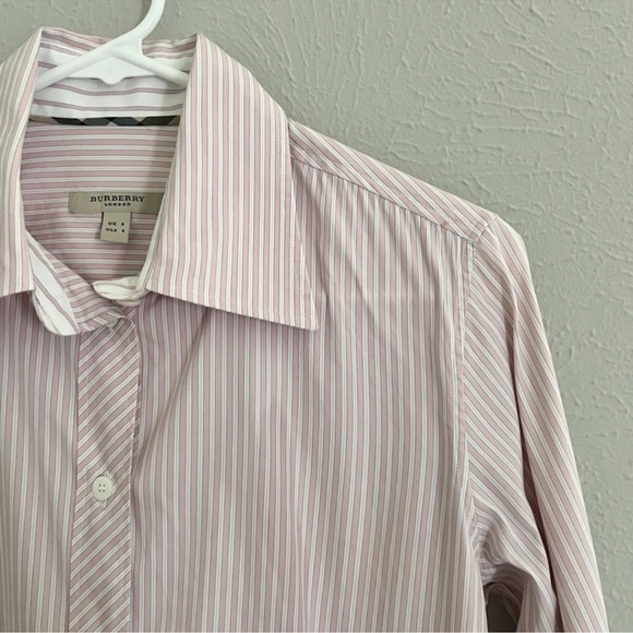 Burberry fitted Button Down pink striped - Picture 6 of 11